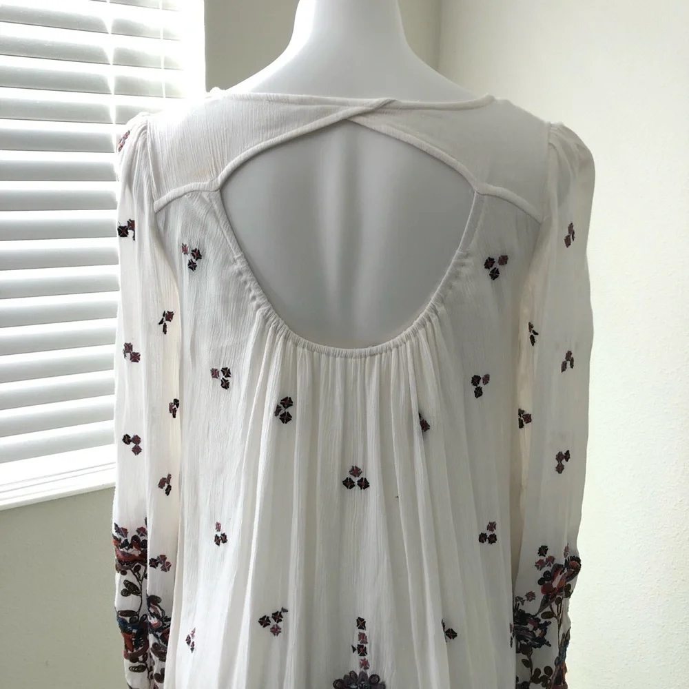 Free People Oxford Embroidered Mini Dress Size XS
